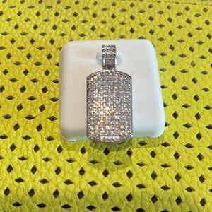 Unisex 925 Sterling silver dog tag with added bling